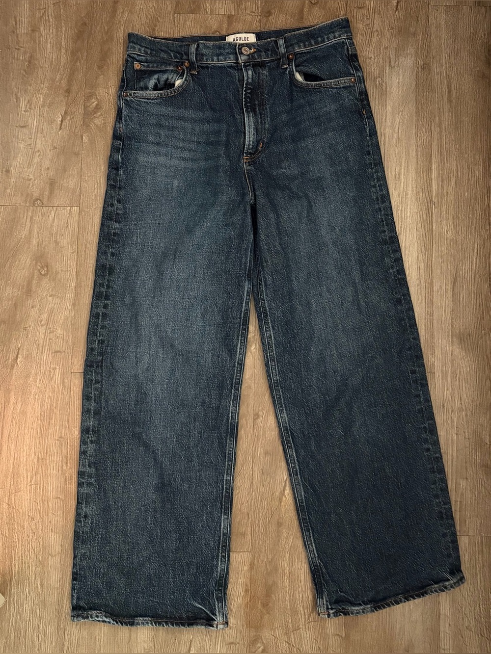 AGOLDE Ren Wide Leg Jeans Dark Wash Blue Size 29